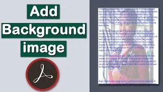 How to add Background image in PDF file using Adobe Acrobat Pro DC