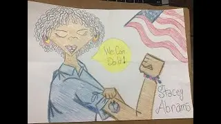 Kids Art Tips: Drawing Stacey Abrams as Rosie the Riveter (Black History/ Women&rsquo;s History)