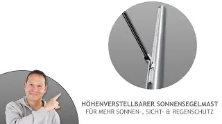 Höhenverstellbarer Sonnensegel Mast ø60,3mm - für mehr Sonnen-, Sicht- & Regenschutz | Pina