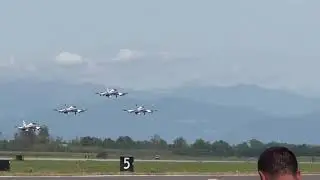 MB 339 PAN TAKE OFF IN RIVOLTO AIR BASE 7 SEPTEMBER 65&deg; FRECCE TRICOLORI ANNIVERSARY