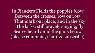 Песня &laquo;В полях Фландрии&raquo; (In Flanders Fields), стихотворение, Джон МакКрей, текст, слова, стихи, ...