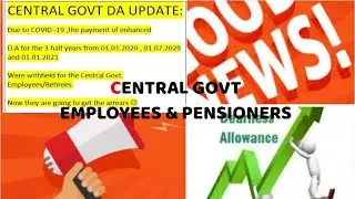 DA RELEASE FOR CENTER GOVT EMPLOYEES II PENSIONERS II STOPPED DUE TO COVID 19 II DA UPDATE II CENTER