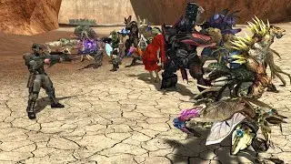 Снайпер из Halo 1 против персонажей из Halo 3.