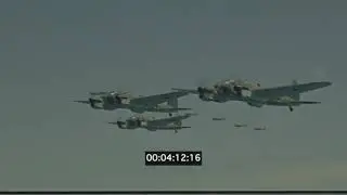 Luftwaffe Squadron of Heinkel HE 111s With Fighter Escort, (WWII Battle of Britain Recreation), 35mm