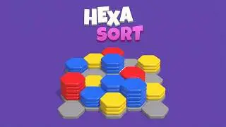 Hexa Sort (-by Lion Studios Plus) - free offline puzzle game for Android and iOS - gameplay.