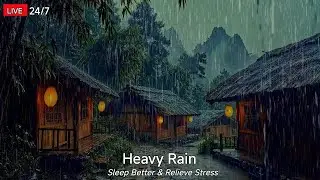 🔴Rain Sound On Window with Thunder SoundsㅣHeavy Rain for Sleep, Study and Relaxation, Meditation