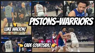 📺 Warriors-Pistons bts: Steph Curry 💦 Cade Cunningham 👟📝 Luke Walton 🤗 Gui Santos 💪 Draymond x ref