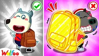 Wolfoo & Bufo Giant Backpack Blunders at School - Funny Stories For Kids|Wolfoo Channel New Episodes