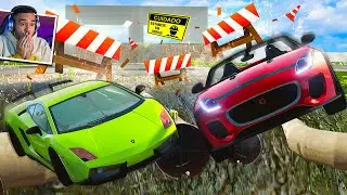 ACIDENTES de CARROS vs ESTRADAS INACABADAS! BeamNG.drive Multiplayer