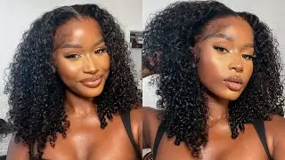 MY FIRST TIME TRYING A PERFECT SHORT CURLY WIG | Detailed HD Lace Frontal Install | Wiggins Hair