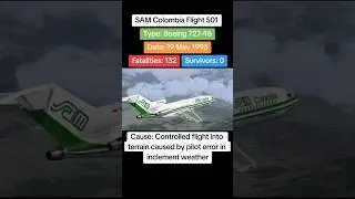 SAM Colombia Flight 501 crash on 19th May 1993 #planecrash #airdisaster #planedisaster #aircrash