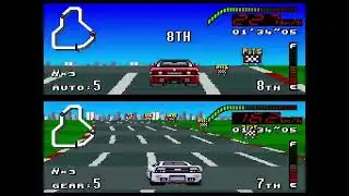 Top Gear 1 de super nintendo jogando com o carro vermelho