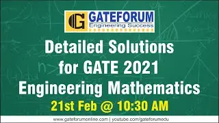 Detailed Solution for GATE 2021 Engineering Mathematics By Gupta Sir I EC, EE, ME & CS