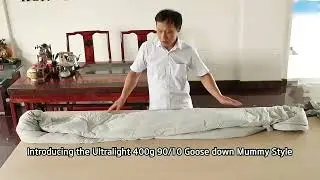 Ultralight Grey White Goose Down Sleeping Bag - Customizable & Premium Quality! 🏕️✨ #sleepingbag