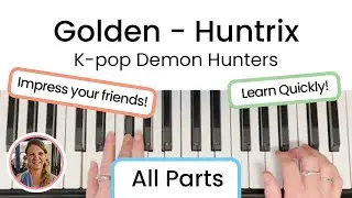 How to play Golden - Huntrix | EASY Piano Tutorial!!