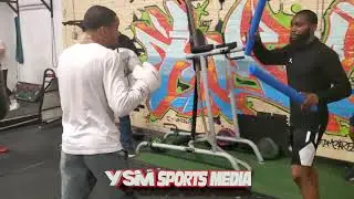 (Wow) Rashiem Jefferson Jr shows off Mayweatherlike reflexes while training with Jaron Ennis!!!