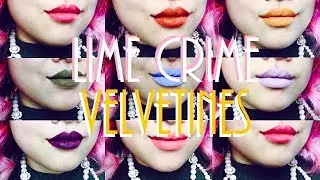 LIME CRIME VELVETINES SWATCHES