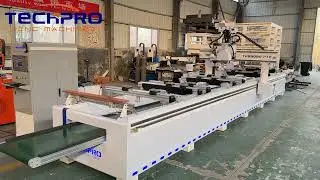 TechPro&reg; ATC CNC Router with Swing Saw Blade and PTP Table.