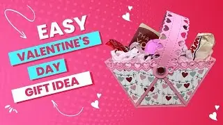 VALENTINE'S DAY TREAT GIFT HOLDER #papercraft @AlinaCraft #giftbaskets #valentinesdaygiftideas