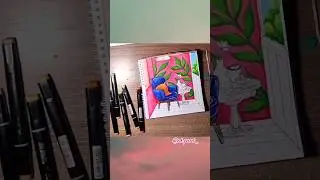 Процесс интерьерного скетча, маркерами. Готовая работа в Instagram okpart_ #маркеры #markersart