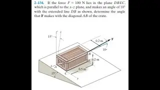 If the force 100N lies in the plane DBEC which is parallel to the xz plane | R.C Hibbeler 14 edition