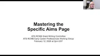 Mastering the Specific Aims Page