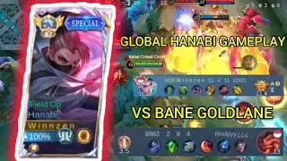 GLOBAL HANABI GAMEPLAY VS BANE GOLDLANE - mobile legends