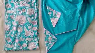 Trending salwar design with patch #cotton less#fuse paper#fashion cotton printed suit#🤩