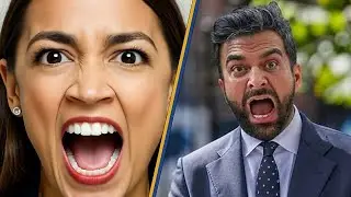 AOC кричит с разными акцентами, произнося невнятные тирады на митинге Зохрана Мамдани в Нью-Йорке...