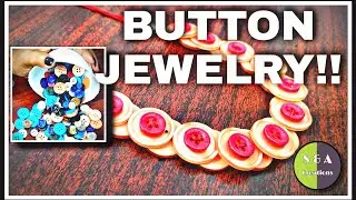 Button jewelry making | Beautiful necklace making using buttons | ornament making | S&A creations