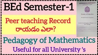 how to write Peer Teaching Record|BEd Semester 1 |pedagogy of mathematics|#bedrecords #bedfirstyear