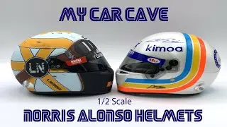 My Car Cave: 1/2 Scale Mini Helmet  Review 2021 Lando Norris and 2018 Fernando Alonso