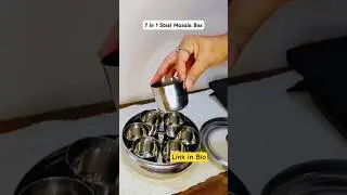 Stainless Steel Masala Box ❤️| 7 Containers + Spoon | Masala Dabba with See-Through Lid #shorts