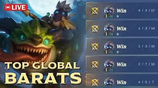 LIVE: Road to Top Global BARATS - Solo Queue Push MMR in Honor to Immortal | Mobile Legends