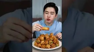 Veg Spring Rolls | eating food ASMR mukbang videos