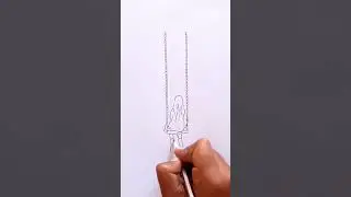 Girl on  swing drawing #swing #howtodraw
