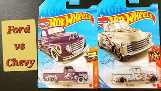 Hot Wheels 49 Ford F1 vs 52 Chevy Truck