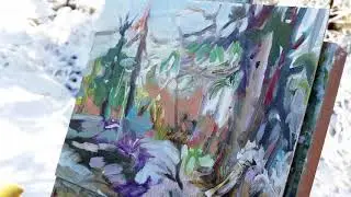 How to Paint Landscapes: First Snow at Cypress - fast motion