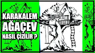KARAKALEM AĞAÇ EV ÇİZİMİ KOLAY VE HIZLI ÇİZİMLER DRAWİNGS EASYDRAWİNG