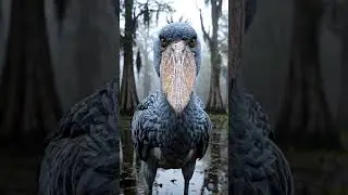 Prehistoric Stare 🐦 #Shoebill #BirdWatching #BioLens #DinosaurBird #SwampLife #Nature