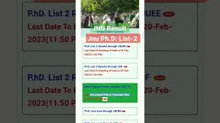 #jnu PhD Result: List 2 out ( See pinned link in Comment Box)