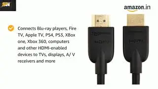 AmazonBasics High-Speed HDMI Cable, 6 Feet - Supports Ethernet, 3D, 4K video,Black
