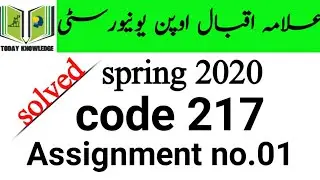 aiou solved Assignment spring 2020 || code 217 Assignment no.01