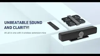 TB5W -- 4K Ai All In One Video Bar with 4 Wireless Microphones