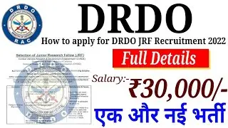 DRDO JFR Recruitment 2022 Govt Job Notification | DRDO New vachan Updated | online apply form #drdo
