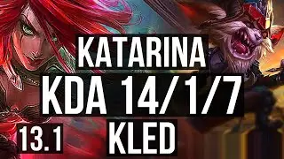 KATARINA vs KLED (MID) | 14/1/7, Legendary, Rank 9 Kata, 900K mastery | KR Master | 13.1