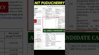 &ldquo;💊 NIT Puducherry Hiring Pharmacists &ndash; D.Pharm/B.Pharm Eligible!&rdquo;