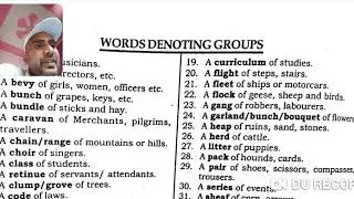 Words Denoting Groups , Words Shows Group  Collective Nouns For HSSC , HPSC and SSC
