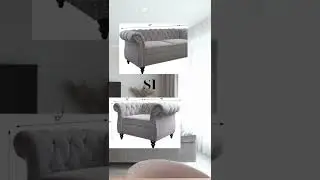 3 Piece Living Room Set, Velvet Chesterfield Sofa Love Seat Couch #shorts #short #house #kitchen