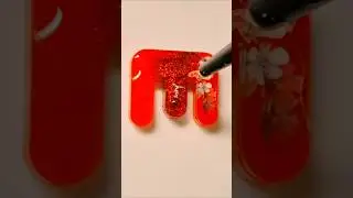 Fiery red bloom in resin ✨ quick, glossy, and oh-so-satisfying! ❤️🔥 #resinartmagic